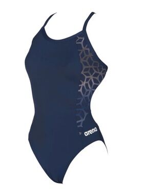 Arena Carbonite II Challenge Back One Piece Swimsuit Navy Sz 26 NWT Competition